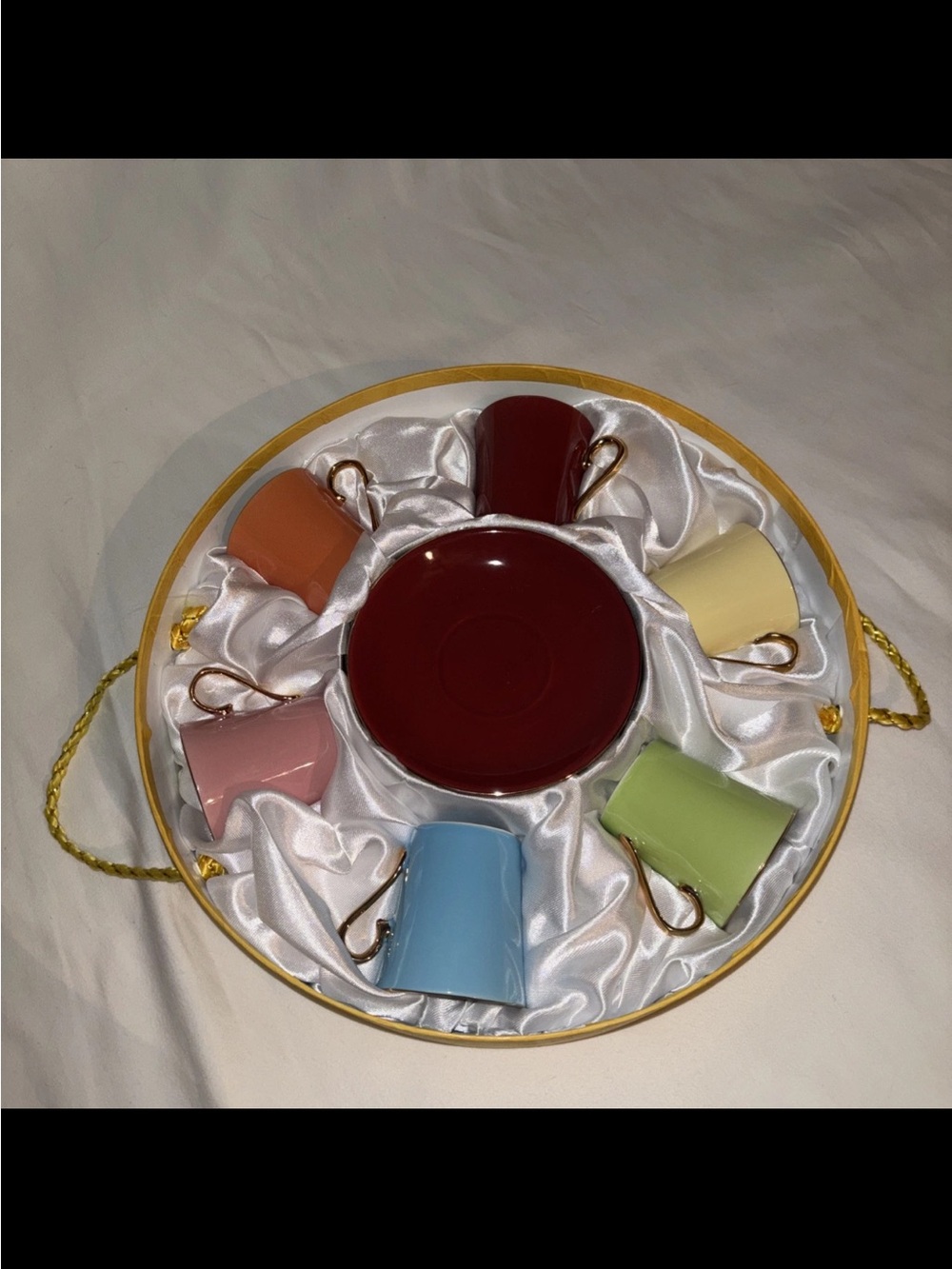 Classic 6-Piece Pastel Porcelain Espresso Cup & Saucer Set - Picture 10 of 10